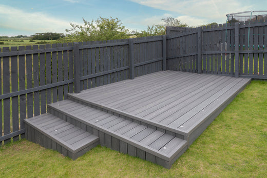 composite decking built on two levels